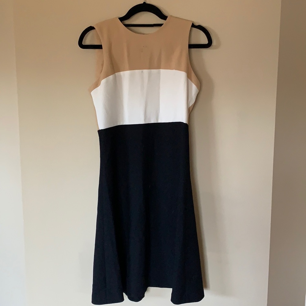 Zara black/beige/white three tone dress